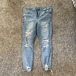 NWOT American Eagle Skinny Ripped Blue Women's Jeans
